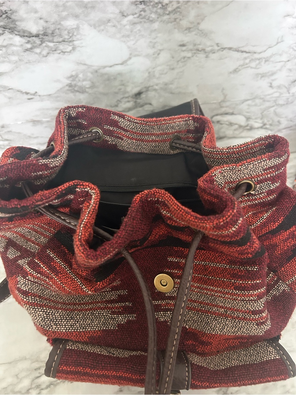 Arizona Jeans Co vintage 90s Y2K Aztec backpack with adjustable straps cinch top - Picture 11 of 13